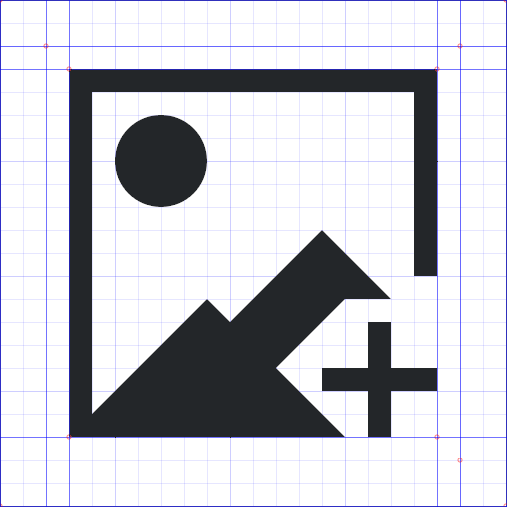 Design for a 22px or 16px icon with an emblem in the bottom-right corner