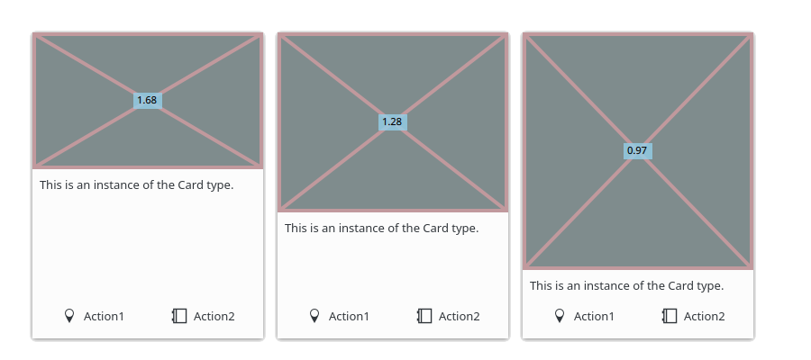 Cards with 16×9, 4×3, 1×1 header image aspect ratio.