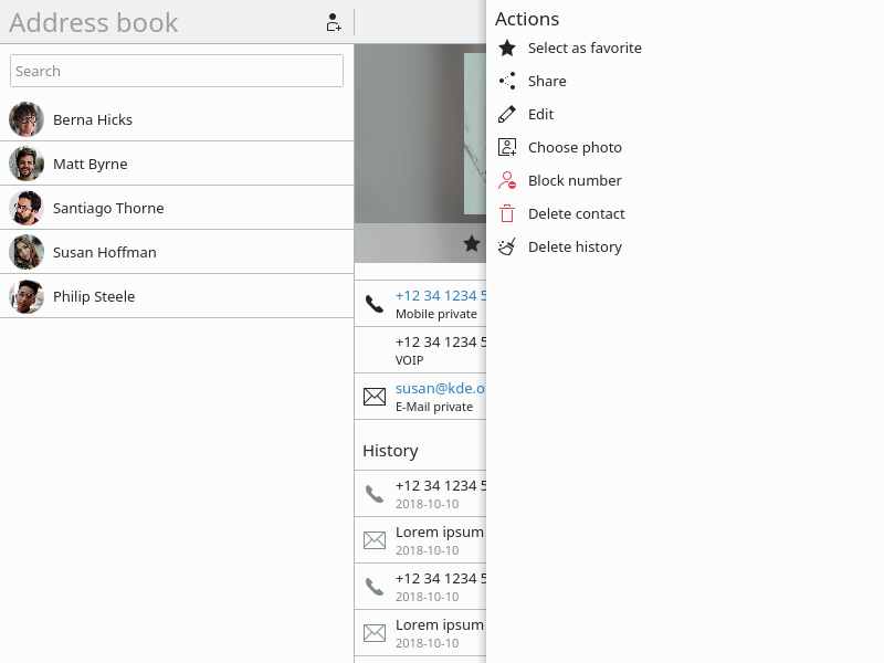 Examples of a context drawer on desktop
