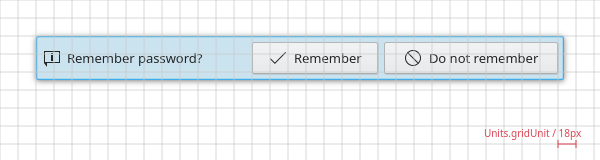 Inline message with two buttons.