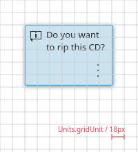 Inline message with overflow menu.