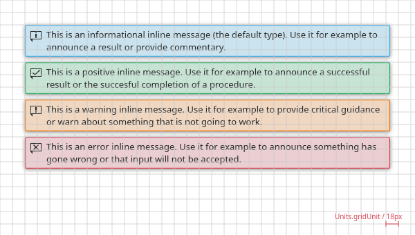 Different levels of inline messages.