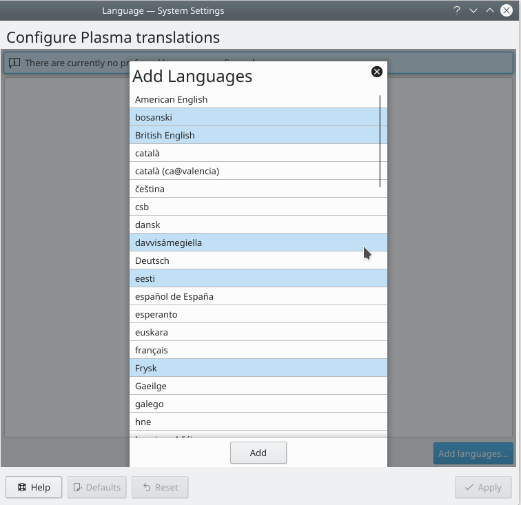 Picker in Language KCM