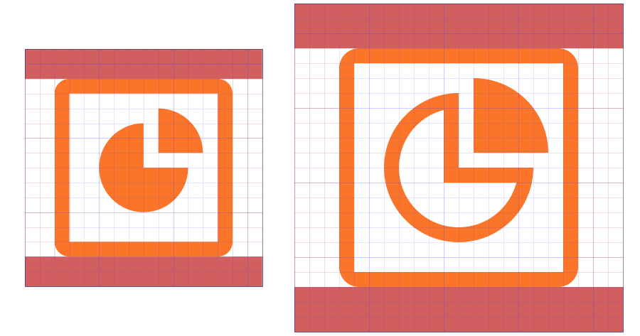 Margins for monochrome MIME type icons