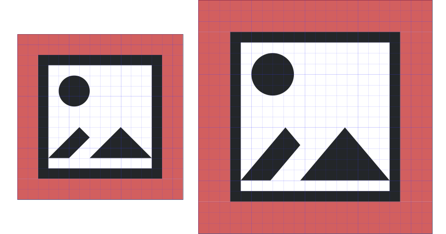 Margins for monochrome places icons